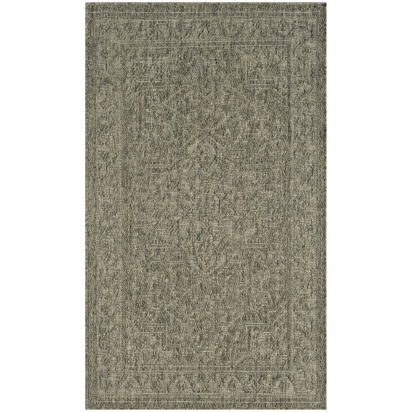 Tulum Olive 3 ft. x 5 ft. Center medallion Contemporary Area Rug