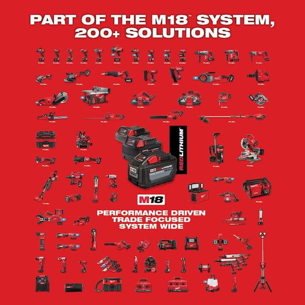 Milwaukee Tool Ens 6 outils M18 sans fil, au Li-ion, 18 V, 3 Ah, avec 2  batteries, chargeu