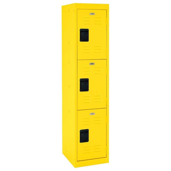 Sandusky 66 in. H 3-Tier Welded Steel Storage Locker in Yellow