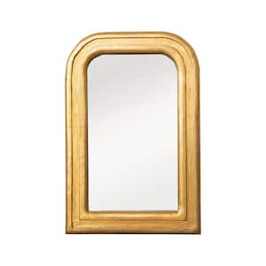 23.75 in. W x 35.5 in. H Mango Wood Framed Antique Gold Finish Wall Mirror