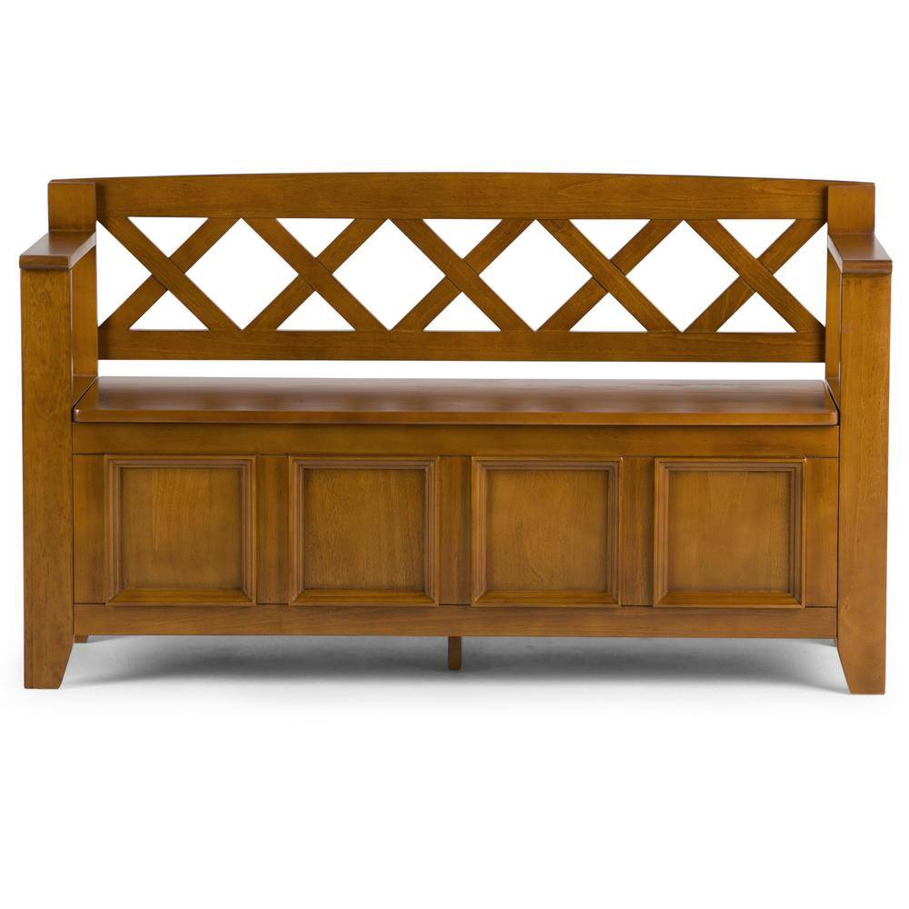 Avalon Pine 48" Wide Entryway Storage Bench with Backrest