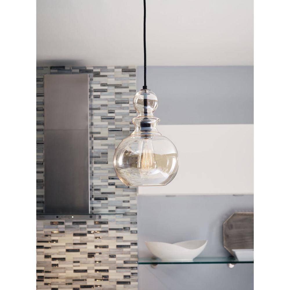 Staunton Bronze Pendant Light with Champagne Glass Shade