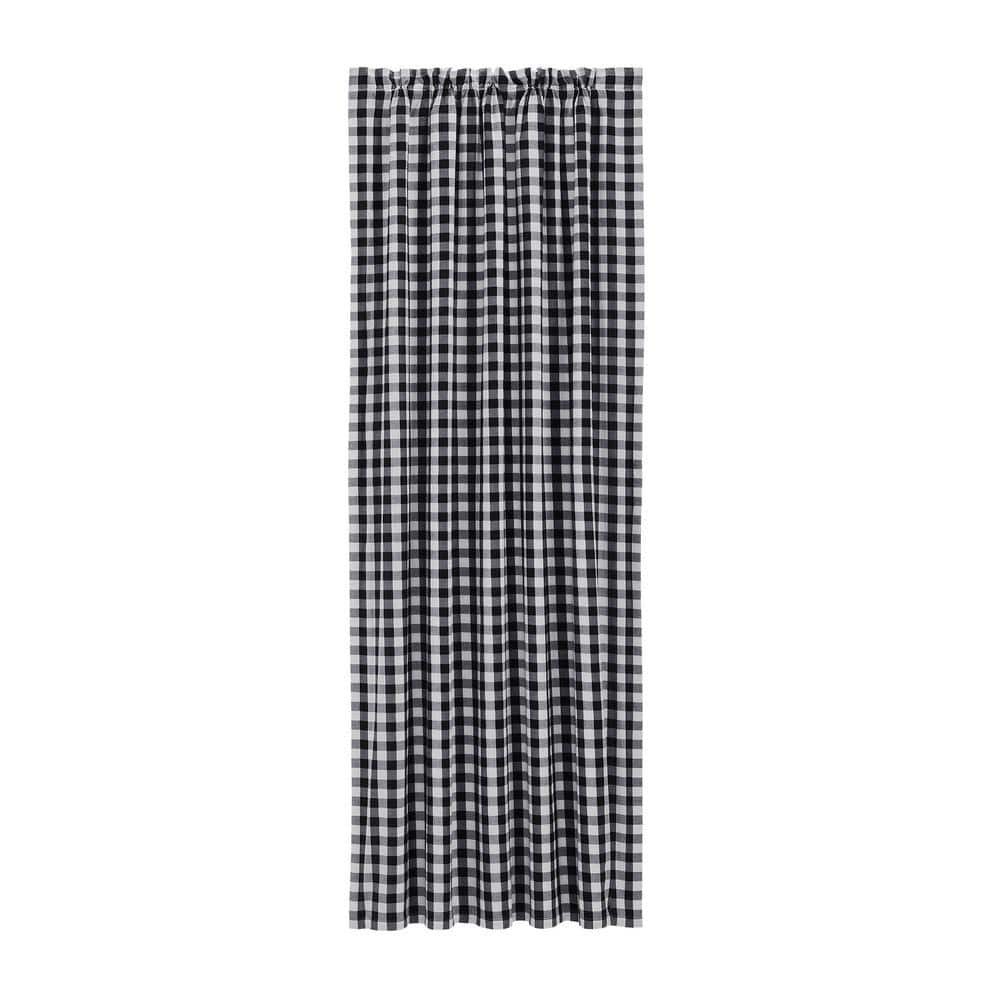 Annie Buffalo Black Check Blackout Cotton Window Panel 84x50