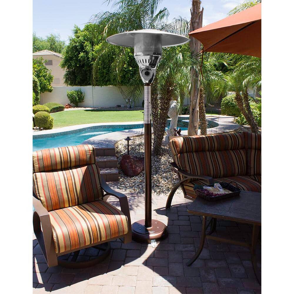 Hammered Bronze 85" Natural Gas Patio Heater with Safety Features