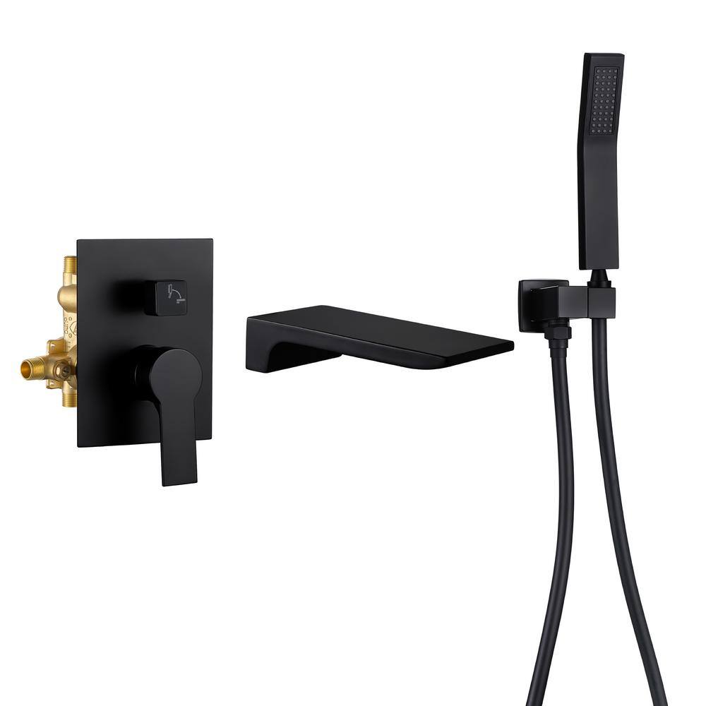 Park Single-Handle Wall Mount Roman Tub Faucet with Hand Shower in Matte Black (Valve Included) price history on PriceWatchPro
