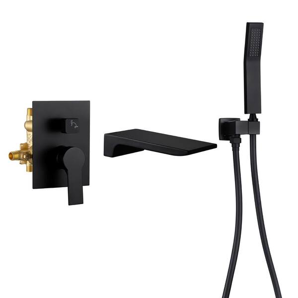 Miscool Park Single Handle Wall Mount Roman Tub Faucet With Hand Shower In Matte Black Valve Included Shsmdh10c20lmb The Home Depot - Bathtub Faucet Wall Mount With Hand Shower Miscool Park Single Handle Wall Mount Roman Tub Faucet With Hand Shower In Matte Black Valve Included Shsmdh10c20lmb The Home Depot - Bathtub Faucet Wall Mount With Hand Shower