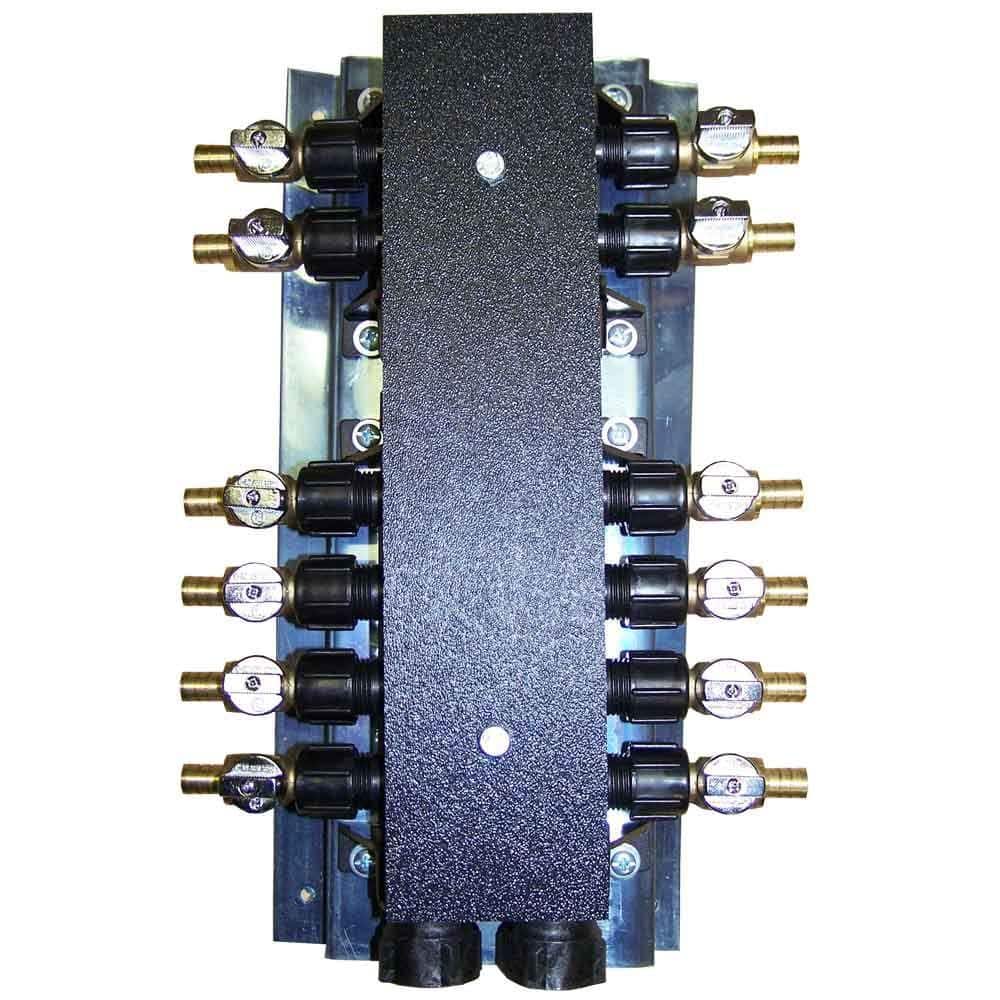 Pex Control Panel SharkBite 12-Port PEX Manifold with 1/2 in. Brass Ball Valves RM22712 ...