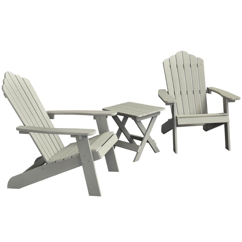 HOOOWOOO Lanier Classic Outdoor Light Gray Plastic Adirondack Chair 2   Plastic Adirondack Chairs Ad203qh 64 1000 