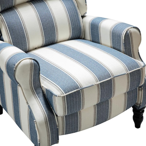 navy striped recliner