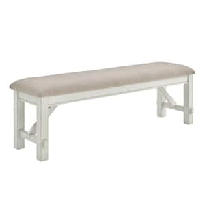 Krause Distressed White Bench 16 in. x 21 in. x 60 in.