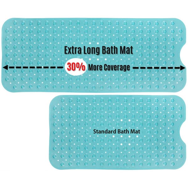 16 in. x 39 in. Extra Long Bath Mat in Translucent Red