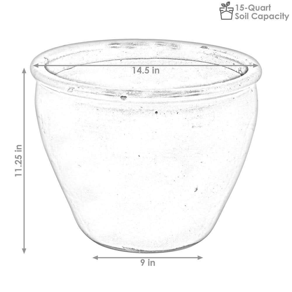 Imperial Blue Large Ceramic Indoor/Outdoor Planter with Glazed Finish