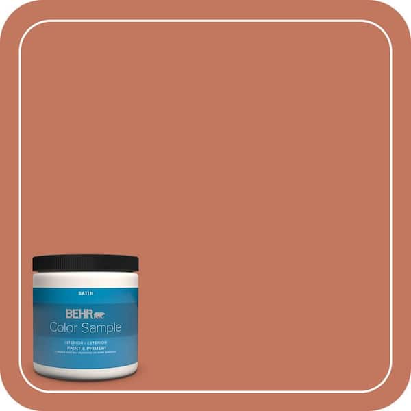 BEHR PREMIUM PLUS 8 oz. #PMD-11 Warm Terra Cotta Satin Enamel Interior/Exterior Paint & Primer Color Sample