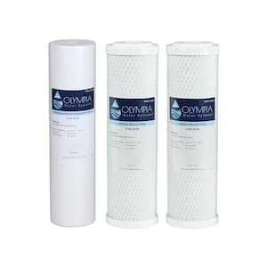 10 in. 3-Stage 5 Micron Replacement Pre-Filter Set (Stages 1-3) for Reverse Osmosis System
