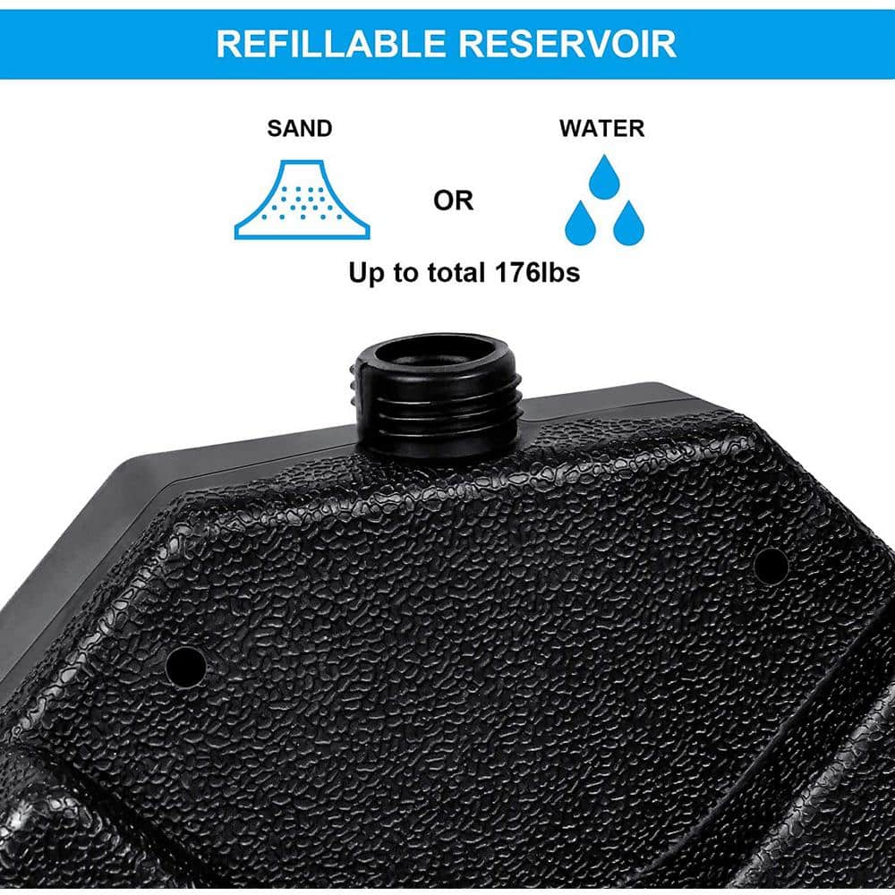 Black Heavy Duty Plastic 4-Piece Patio Umbrella Base