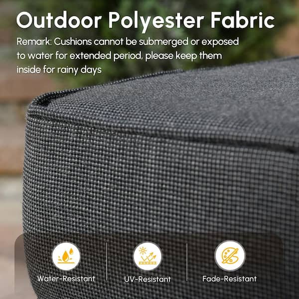 Merritt 8-Piece Wicker Outdoor Furniture Patio Conversation Sofa Seating Set with a LED Table and Black Cushions