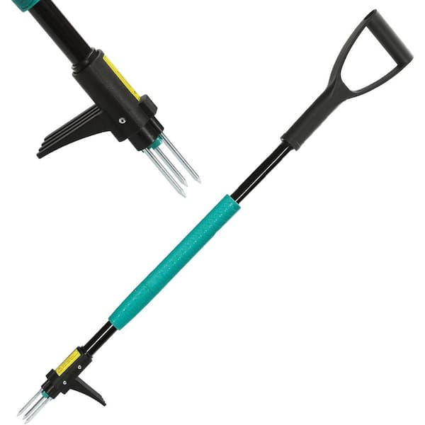 39 Weed Pulling Tool 3-Claw Detachable Long Handle Heavy Duty Stand Up Weeder for Lawn Yard Garden Dandelion Remover