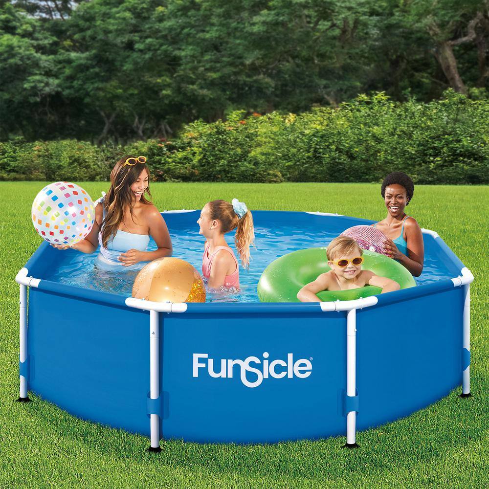 Funsicle 8ft x 30in Blue Round Frame Above Ground Pool with Filter Pump