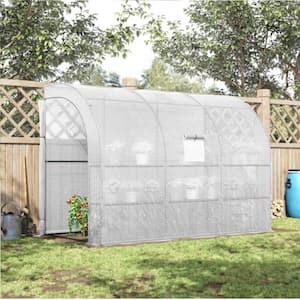 83.75 in H White PE Cover and Steel Walk-in Greenhouse