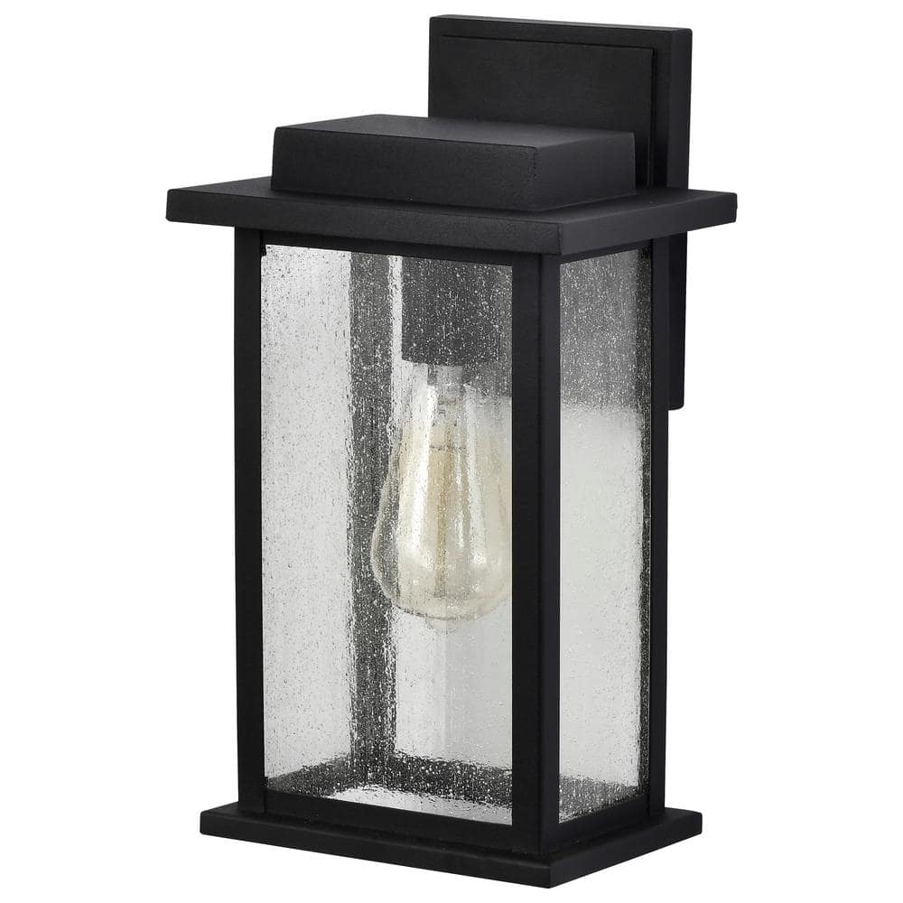 SATCO Sullivan Matte Black Outdoor Hardwired Wall Lantern Sconce with No Bulbs Included 60/7375