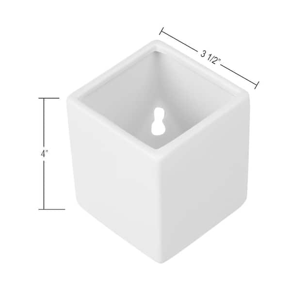 Arcadia Garden Products - Cube 3-1/2 in. x 4 in. Mint Ceramic Wall Planter