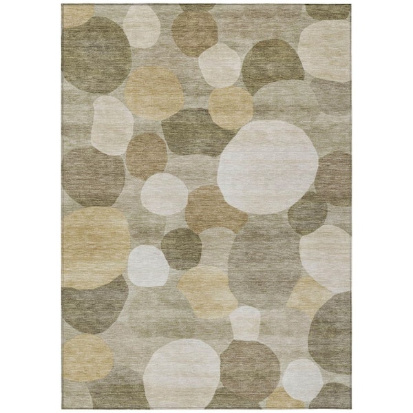 Chantille Machine Washable Indoor/Outdoor Abstract ACN2375 Khaki 3 ft. x 5 ft. Area Rug