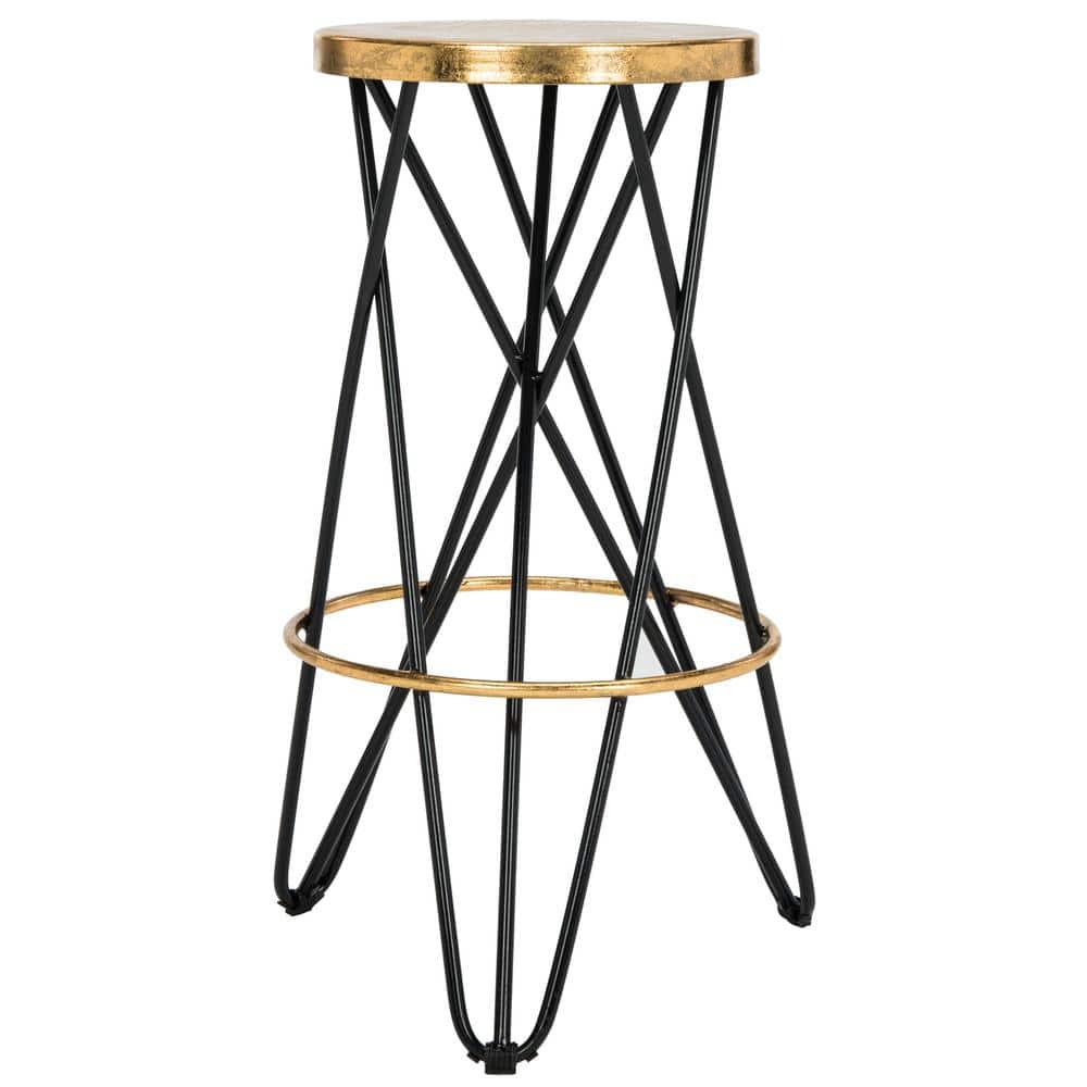 Lorna Black and Gold Hairpin Leg Bar Stool
