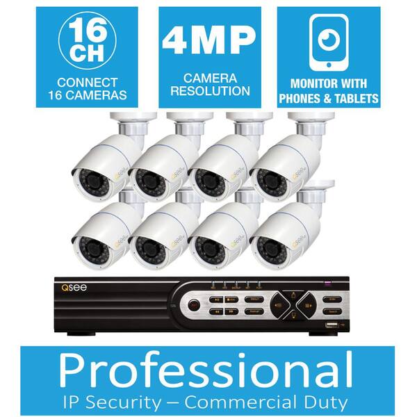 Q-SEE Freedom Series 8-Channel 4MP 2TB Network Video Recorder with (8) 4MP High Definition Bullet Cameras