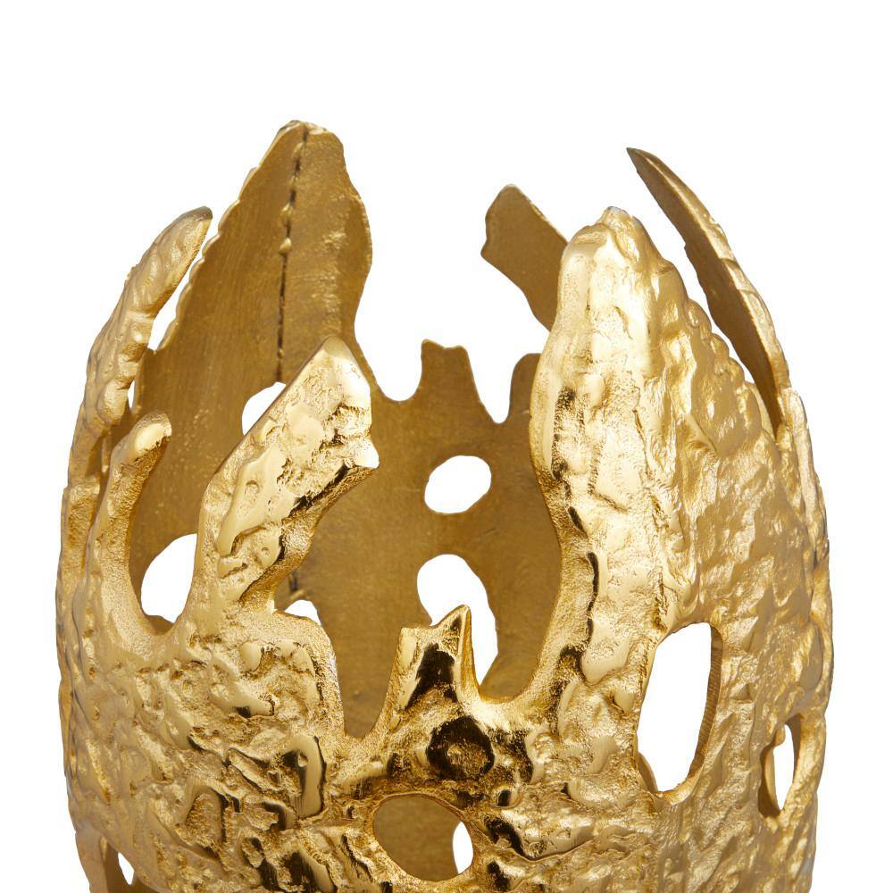 Gold Medium Aluminum Oval Contemporary Tabletop Statue