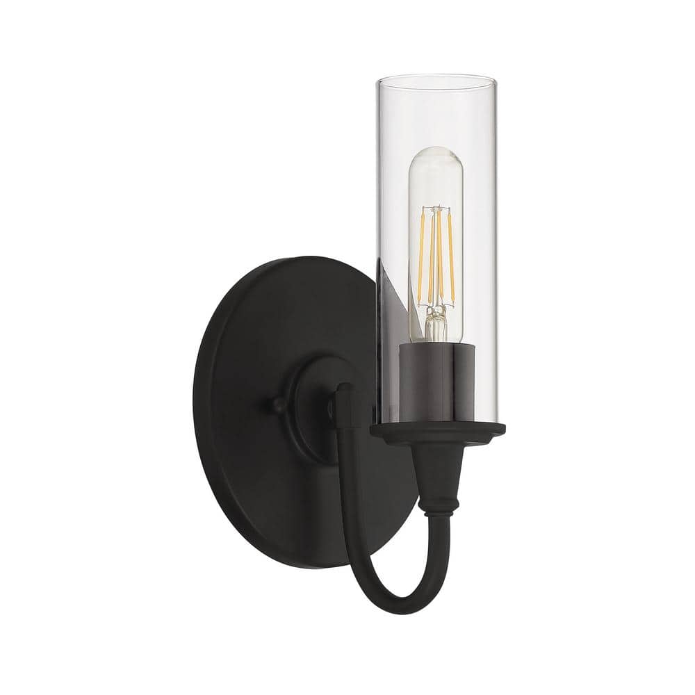 Modina 6.75 in. 1-Light Espresso Finish Wall Sconce with Clear Glass price history on PriceWatchPro