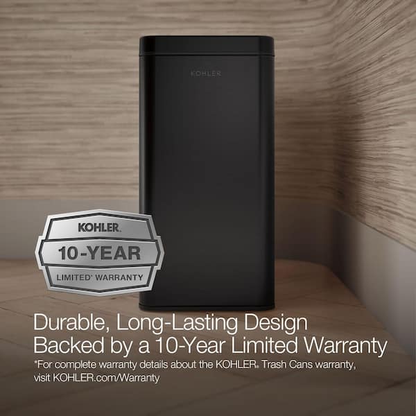 KOHLER 12-Liter Open-Top Trash Can in Black Stainless 31313-BST