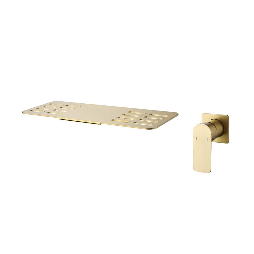 Single Handle Wall Mounted Brass Basin Mixer Tap Waterfall Bathroom Sink Fa