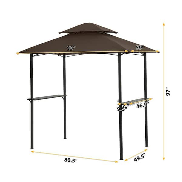 Outdoor 8 Ft. x 5 Ft. Shelter Tent Double Tier Soft Top Canopy and ...