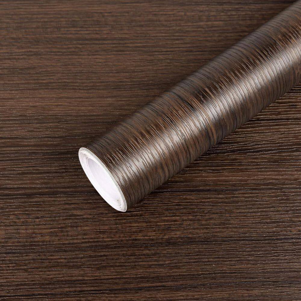 Amo Brown Wood Vinyl Peel & Stick Wallpaper Roll Self Adhesive Contact Pape