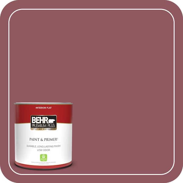 BEHR PREMIUM PLUS 1 qt. #PMD-33 Fragrant Cherry Flat Low Odor Interior Paint & Primer