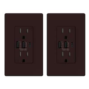 OUTLET【キャメル、黒 ブラック、Dブラウン 140㎝×30本】 ELEGRP 30-Watt 3-Port Type C & Dual Type A USB Duplex Outlet Smart