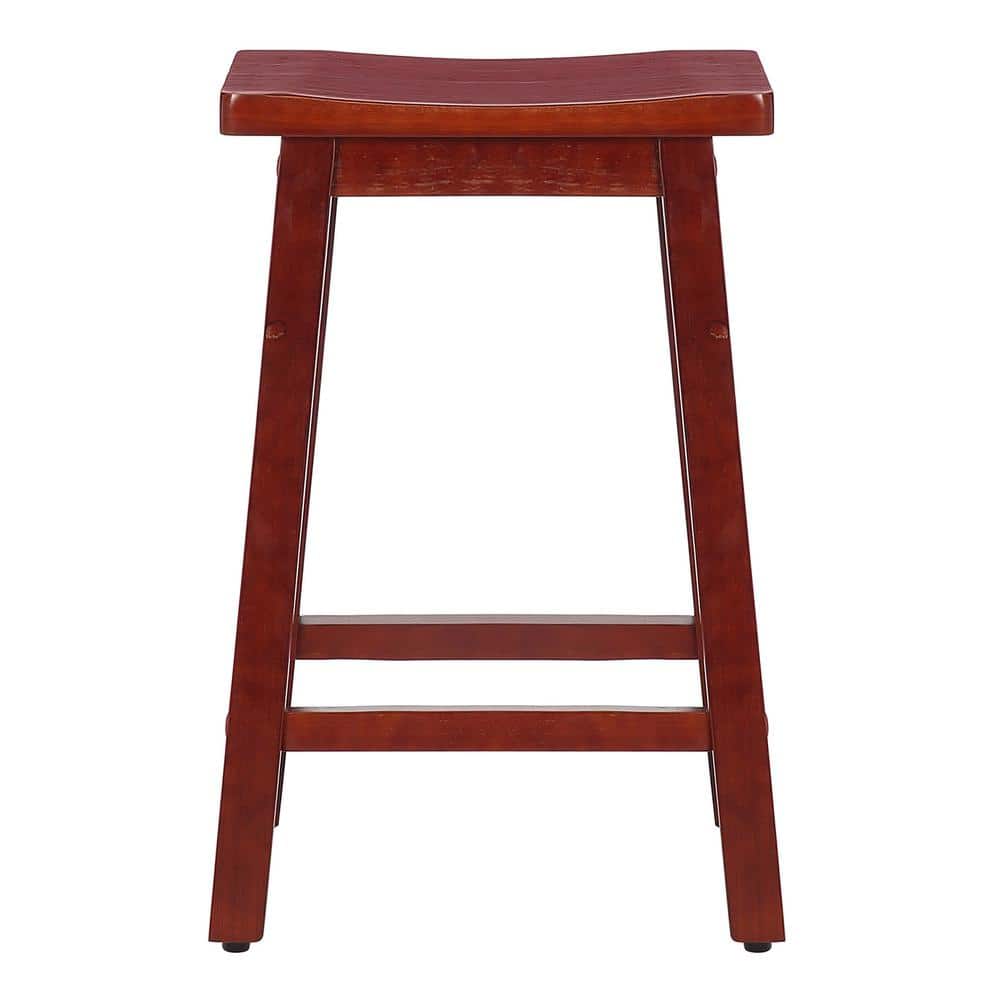 Cherry 29" Backless Saddle Wood Counter Stool Set