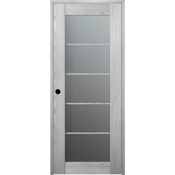 Belldinni 32 in. x 84 in. Vona Right-Hand Solid Composite Core 5-Lite Frosted Glass Ribeira Ash Wood Single Prehung Interior Door