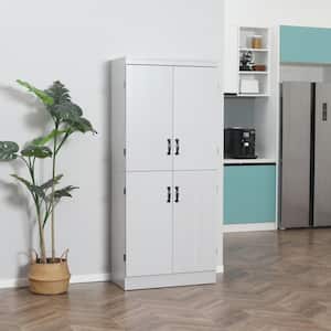 5-Shelf Grey Pantry Organizer with Adjustable Shelves for Living Room