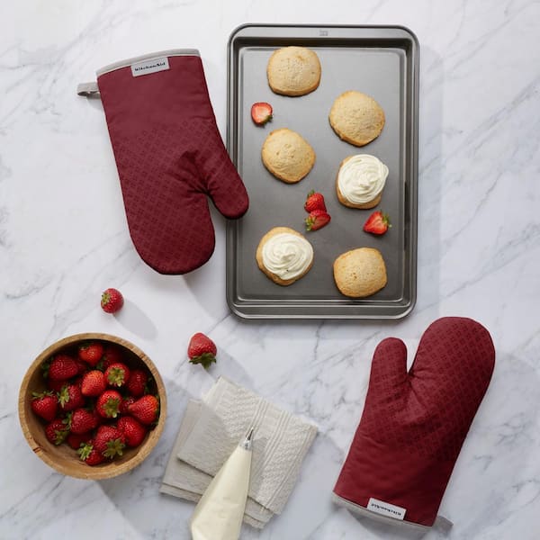 Cosy House Collection 4-Piece Oven Mitt & Pot Holder Set - Grey, Gray