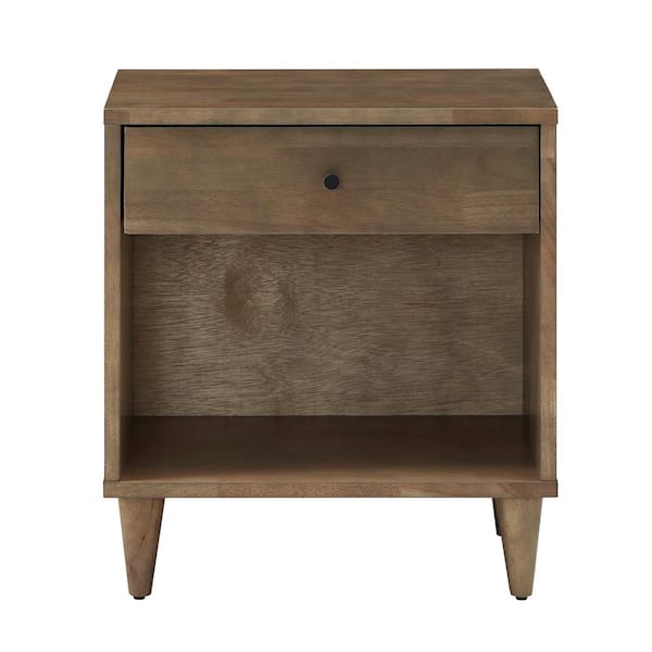 HomeSullivan Light Charcoal Grey 1-Drawer Wood Nightstand