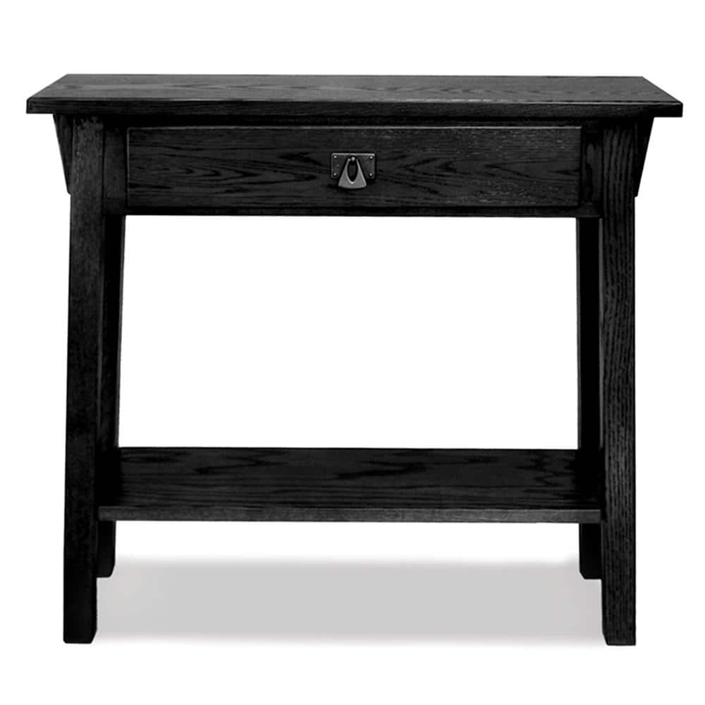 Compact Slate Black Mission Hall Stand with Storage Shelf