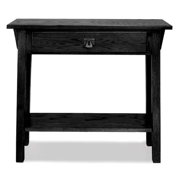 Leick Home Mission Slate 30 in. W x 10 in. D One Drawer Rectangle Wood Hall Console with Shelf