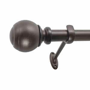 Ball 72 in. - 144 in. Adjustable Curtain Rod 7/8 in. in Toasted Copper with Finial