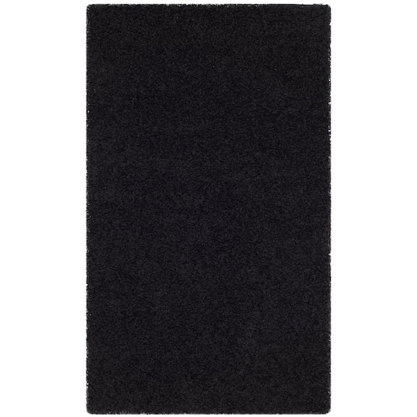 Modera Black 4 ft. x 6 ft. Solid Color Area Rug