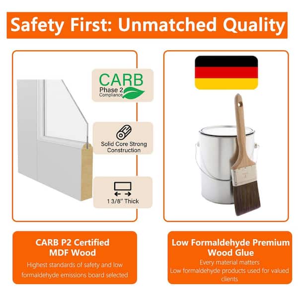 24 in. x 80 in. 6-Lite Tempered Clear Glass and Solid Core Manufacture Wood White Primed Interior Door Slab