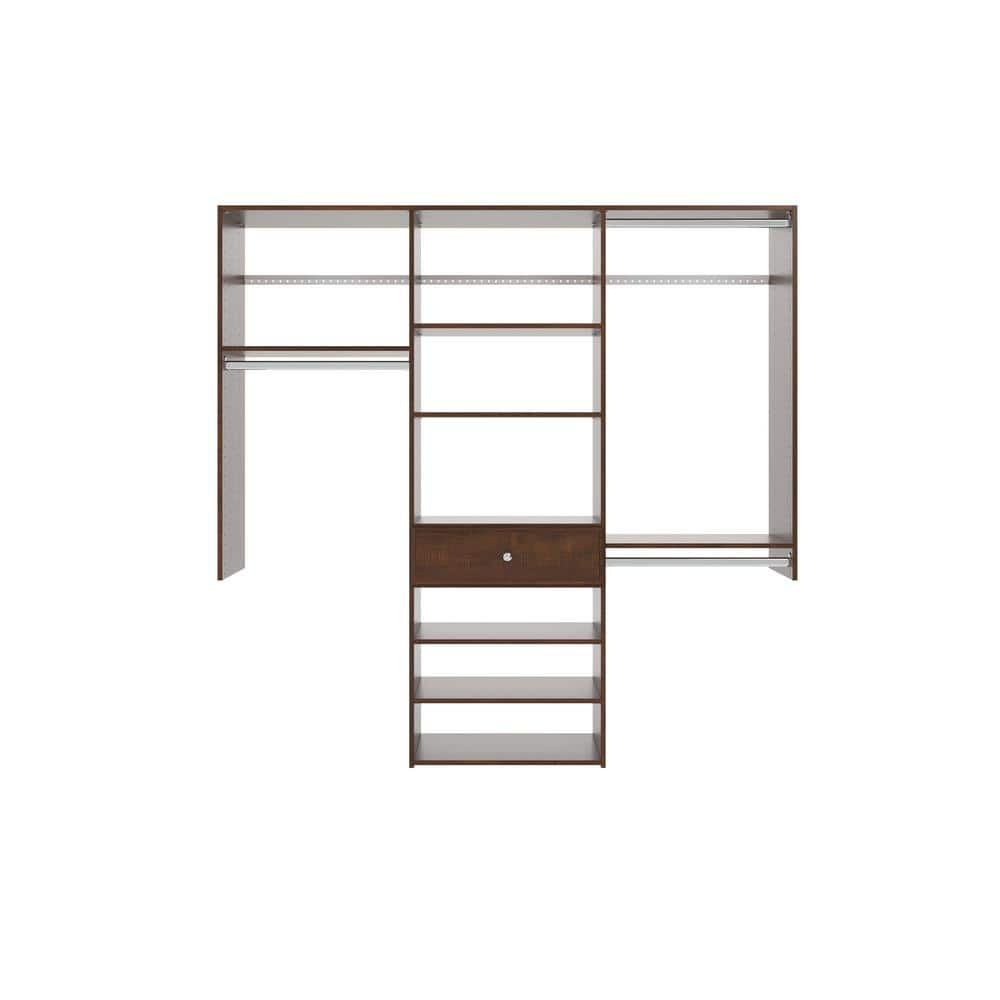 Closet Evolution 14 in. D x 72 in. W x 72 in. H Espresso Perfect Fit Wood Closet Kit