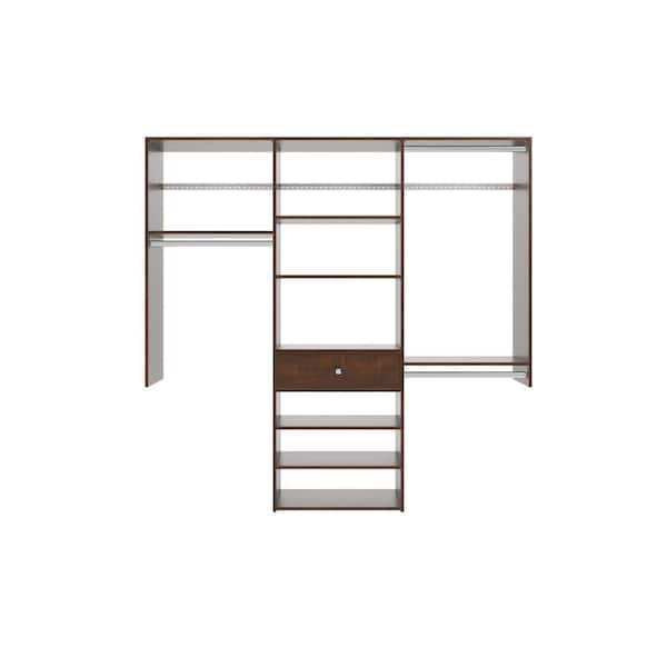 Closet Evolution TR41 14 in. D x 72 in. W x 72 in. H Espresso Perfect Fit Wood Closet Kit - 1