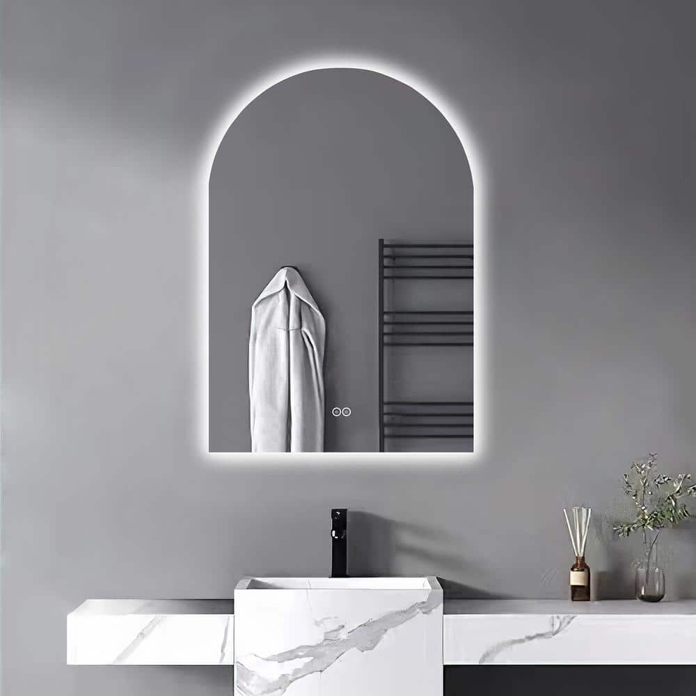 38 in. W x 26 in. H Arch Frameless LED Anti-Fog Dimmable Bathroom Vanity Mi