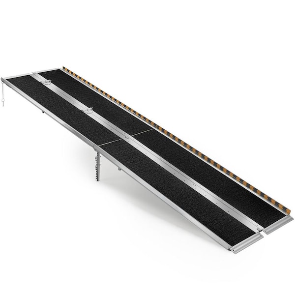 10 ft. Portable Aluminum Wheelchair Ramp Folding Non-Slip Handicap Ramp 800 lbs. Capacity for Steps Thresholds and Curbs